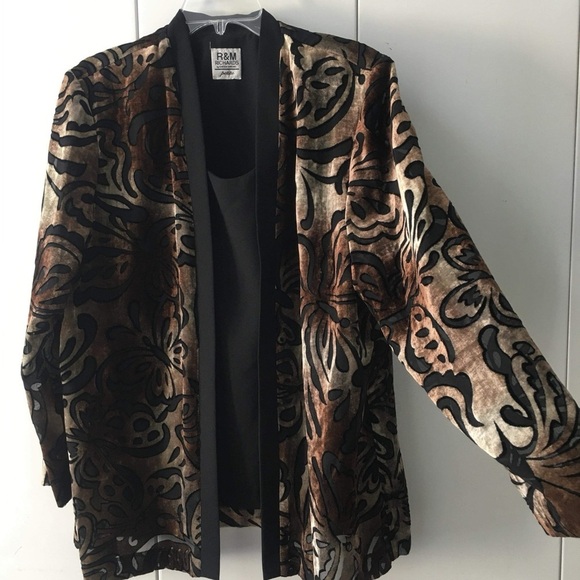NWOT R&M Richards By Karen Kwong Petite Velvet Butterfly Blazer - Picture 1 of 1